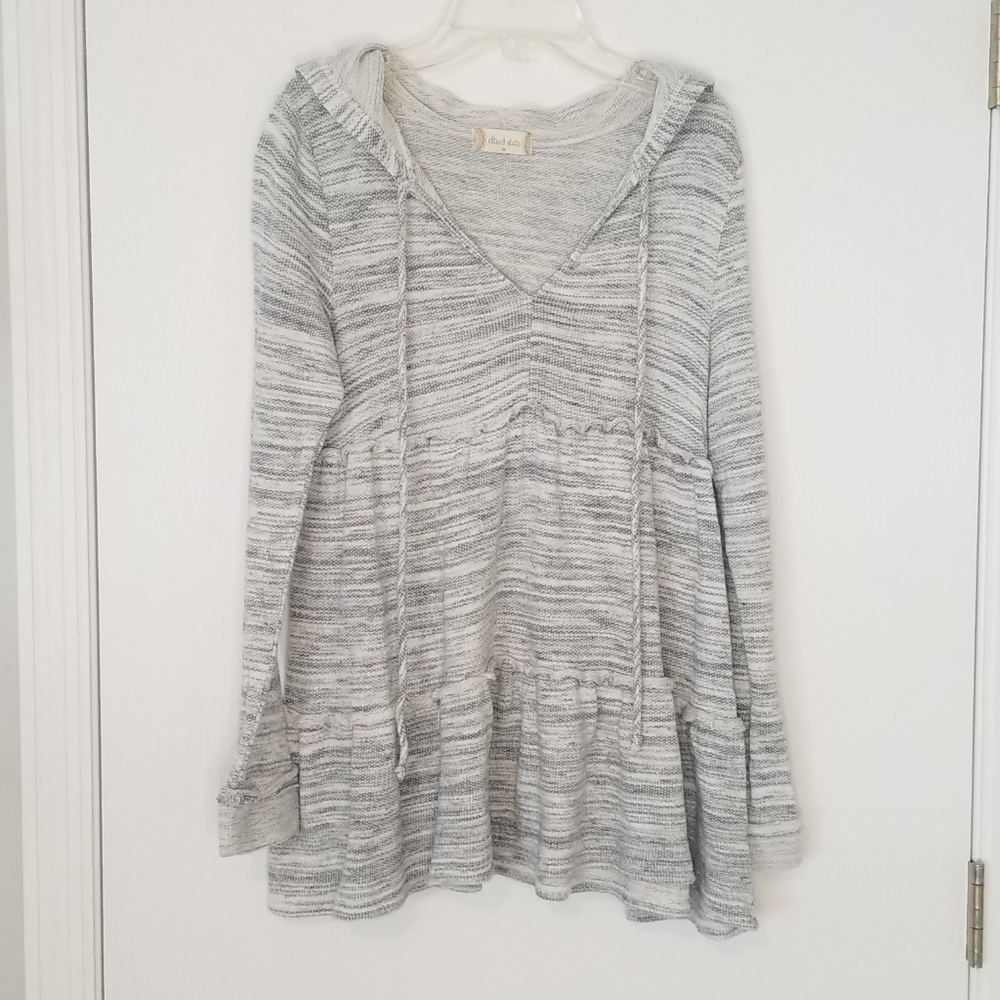 Altar'd State Grey Long Sleeve Top with Hood